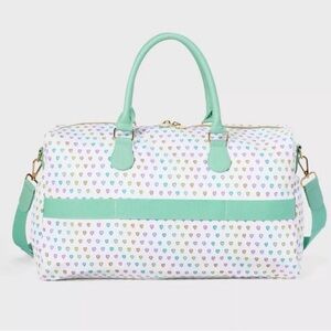 NWT ROLLER RABBIT x Target Mint Handle Heart-Print Weekender Bag